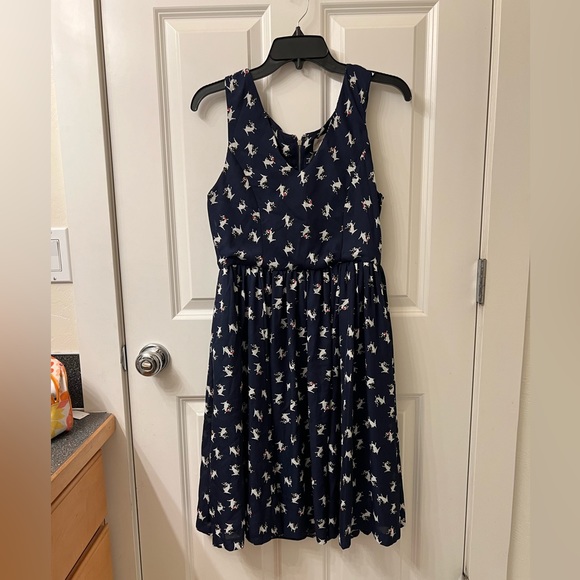 Everly Boston Terrier Dog Print Chiffon Dress in Medium - Picture 1 of 7